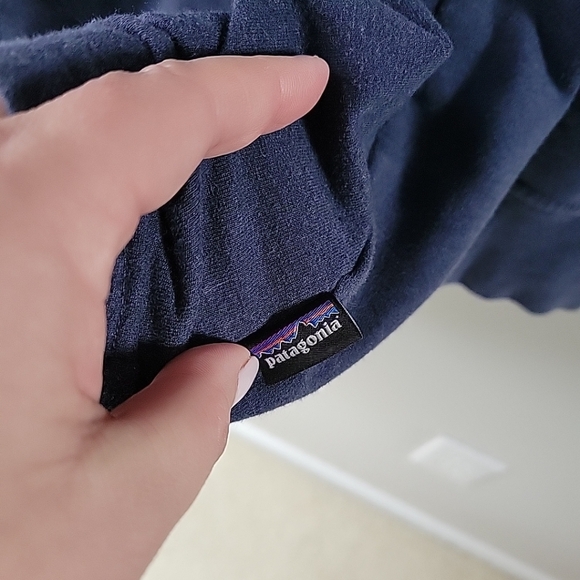 Patagonia Ahnya Womens Medium Cowl Neck Tunic Top Organic Cotton Blend NavyBlue - Picture 4 of 7